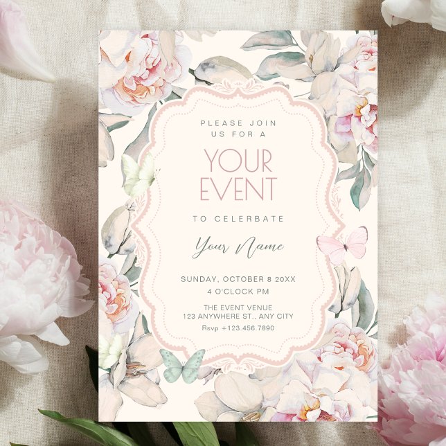 Invitación Mariposa floral  (Subido por el creador)
