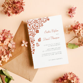 Invitación Mariposa floral Jardín Terracotta Boho Boda