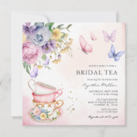 Mariposa Floral rosa Té de novia