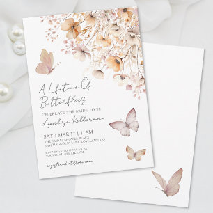 Invitación Mariposa Flores salvajes Ducha de novia