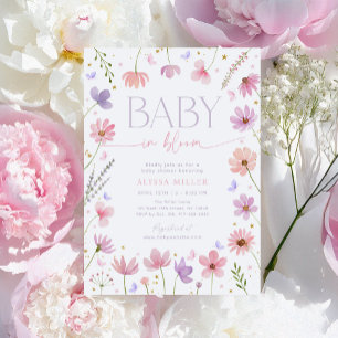 Invitación Mariposa florida bebé en Bloom Baby Shower