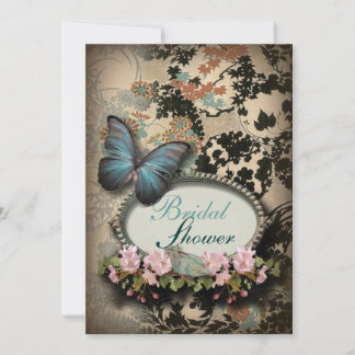 Invitación Mariposa francesa floral victoriana de París
