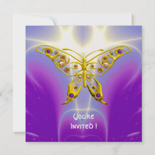 Invitación MARIPOSA HIPER púrpura fucsia violeta champán
