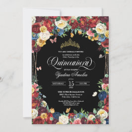 Invitación Mariposa Jardín Acuarela Floral Quinceanera Inv