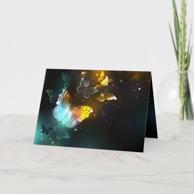 Invitación Mariposa luminosa y mariposas nocturnas (Anverso)