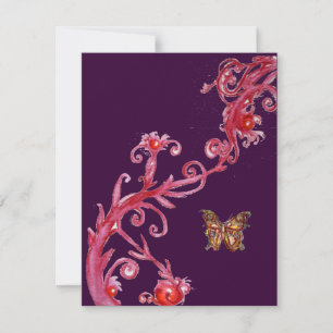 Invitación MARIPOSA, luz naranja brillante roja