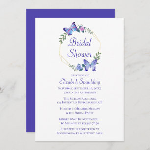 Invitación Mariposa Mariposa Ducha Mariposa Primavera Azul