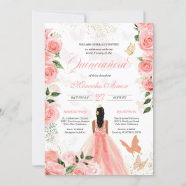 Invitación Mariposa Mariposa Quinceanera Floral