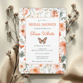 Invitación Mariposa Meadow Watercolor Bridal Shower PERSONALI