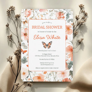 Invitación Mariposa Meadow Watercolor Bridal Shower PERSONALI