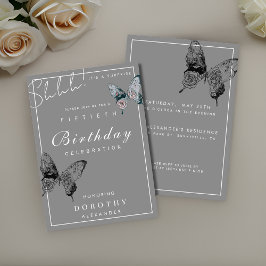 Invitación Mariposa moderna CUALQUIER hito Sorpresa Cumpleaño