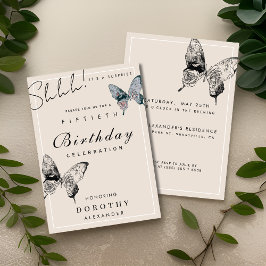 Invitación Mariposa moderna CUALQUIER hito Sorpresa Cumpleaño