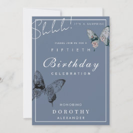 Invitación Mariposa moderna CUALQUIER hito Sorpresa Cumpleaño