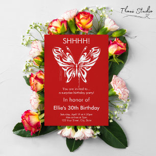 Invitación Mariposa Moderna Cumpleaños Texto Personalizable R