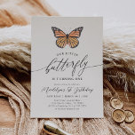 Invitación Mariposa monarca 1er cumpleaños<br><div class="desc">Celebra el cumpleaños de tu pequeña con esta sencilla y elegante invitación de cumpleaños.</div>