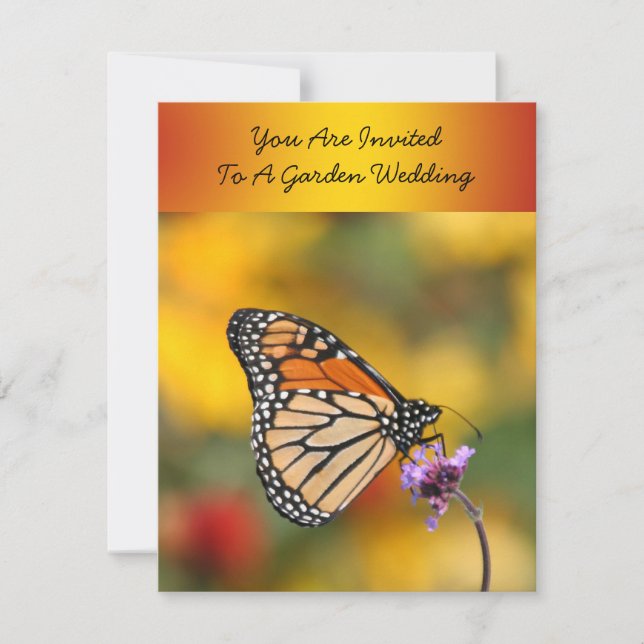 Invitación Mariposa monarca en busca de polen (Anverso)