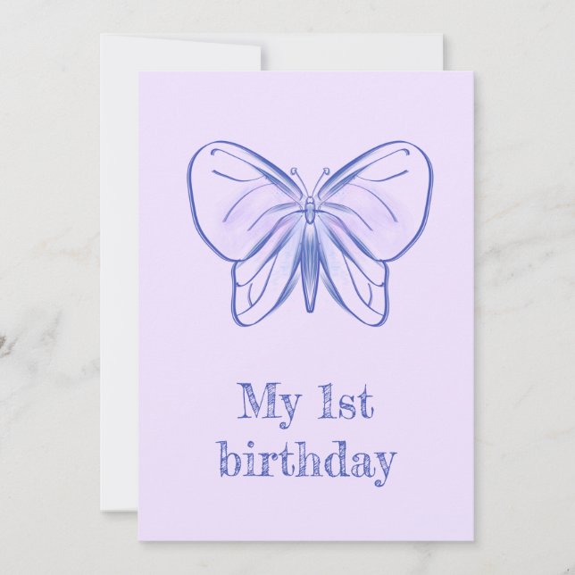 Invitación Mariposa morada (Anverso)