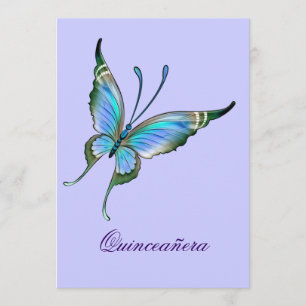 Invitación Mariposa morada Quinceanera 15º cumpleaños