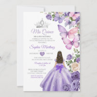 Mariposa Morado Lilac Quinceanera Cumpleaños Crown
