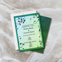 Invitación Mariposa musical deja Boda de Madera Verde