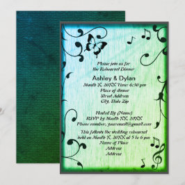 Invitación Mariposa musical deja Boda de Madera Verde