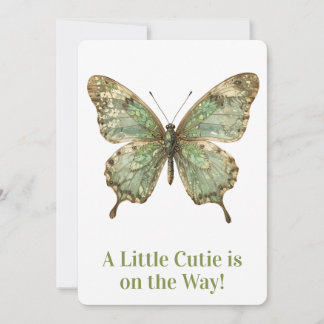 Invitación Mariposa Ornata con Alas de Patrón de Hoja