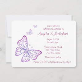 Invitación Mariposa Purple Pink Classy Garden
