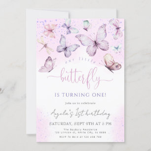 Invitación Mariposa púrpura Nuestra Pequeña Mariposa Baby Sho