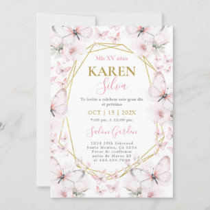 Invitación Mariposa Quinceanera