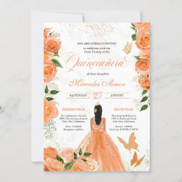 Invitación Mariposa Quinceanera, Rosas de las mariposas