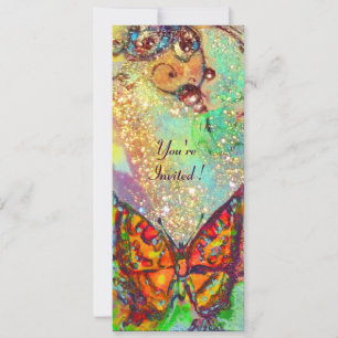 Invitación MARIPOSA ROJA AZUL VERDE TILDO ORO Floral Dulces 1