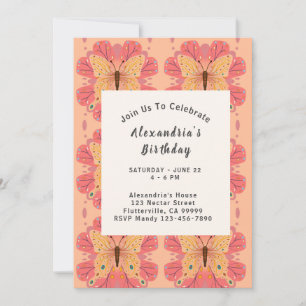 Invitación Mariposa rosa