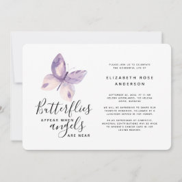 Invitación Mariposa rosa | Celebración de la vida