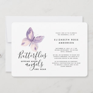 Invitación Mariposa rosa Celebración de la vida