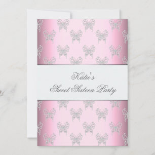 Invitación Mariposa rosa dulce de clase Dieciséis Fiestas