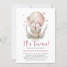 Mariposa rosa globo aerostático es Chica de gemelo