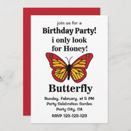 Invitación Mariposa Sólo Busco Cumpleaños De La Mariposa De M