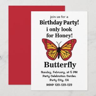 Invitación Mariposa Sólo Busco Cumpleaños De La Mariposa De M