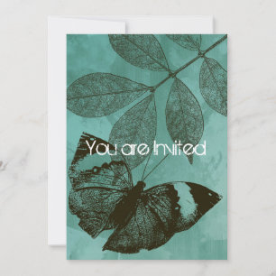 Invitación Mariposa verde deja Baby Shower