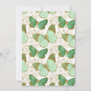 Invitación Mariposa Verde Flor Blanca Flor en Flor