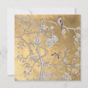 Invitación Mariposa y espárrago Jardín Oriental Dorado