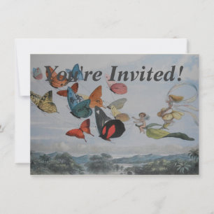 Invitación Mariposa y hadas mariposas reina