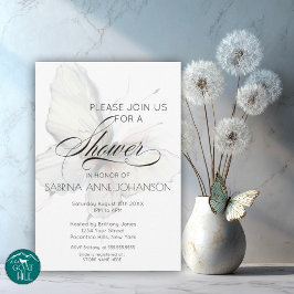 Invitación Mariposas abstractas elegantes con tinta pastel