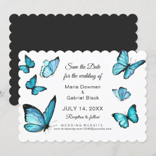 Invitación Mariposas acuarela azul Modernas para salvar la fe