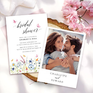Invitación Mariposas acuáticas Ducha de novia rosa Rubor