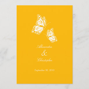 Invitación Mariposas amarillas simples que casan la