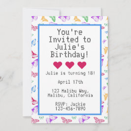 Invitación Mariposas arcoiris