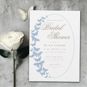 Invitación Mariposas azules agitadas Boho Elegant Bridal Show
