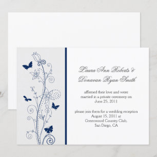 Invitación Mariposas azules de la marina Ornate Swirls Post B