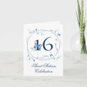 Invitación Mariposas azules y dulces 16